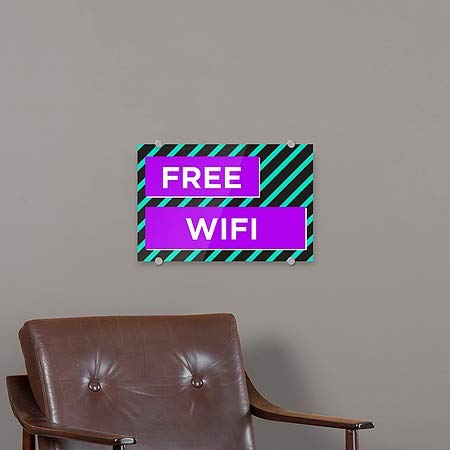 Cgsignlab | חסימת wifi -modern חינם סימן אקרילי פרימיום | 18 x12